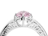 White gold Fancy Pink Pear  Cut Halo Diamond Ring with Channel Set Band and Four-Prong Setting_36