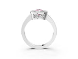 White gold Fancy Pink Pear  Cut Halo Diamond Ring with Pavé Band and Milgrain Prong Setting_35