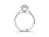 White gold Fancy Pink Pear Cut Halo Diamond Ring with Pavé Band_27