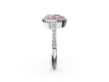 White gold Fancy Pink Pear  Cut Halo Diamond Ring with Pave Band and Four-Prong Setting_26