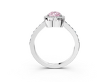 White gold Fancy Pink Pear  Cut Halo Diamond Ring with Pave Band and Four-Prong Setting_27