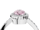 White gold Fancy Pink Pear  Cut Halo Diamond Ring with Pave Band and Four-Prong Setting_28
