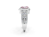 White gold Fancy Pink Pear Cut Halo Diamond Ring with Round  Split Shank and Prong Setting_122