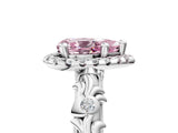 White gold Fancy Pink Pear Cut Halo Diamond Solitaire with Filigree Band and Four-Prong Setting_5