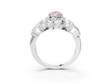 White gold Fancy Pink Pear Cut Halo Diamond Split Shank Engagement Ring with Four-Prong Setting_3