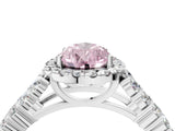 White gold Fancy Pink Pear Cut Halo Pavé Diamond Engagement Ring with Split Shank and Four-Prong Setting_7