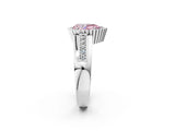 White gold Fancy Pink Pear  Cut Halo Pave Band Four-Prong Ring_51