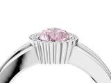 White gold Fancy Pink Pear  Cut Halo Pave Band Four-Prong Ring_53