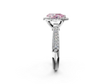 White gold Fancy Pink Pear  Cut Halo Pave Band Four-Prong Setting Ring_22