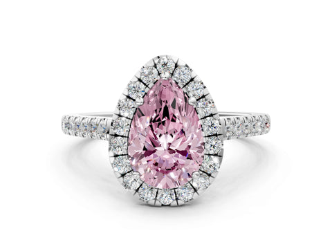 White gold Fancy Pink Pear Cut Halo Pave Diamond Engagement Ring with Four-Prong Setting_60