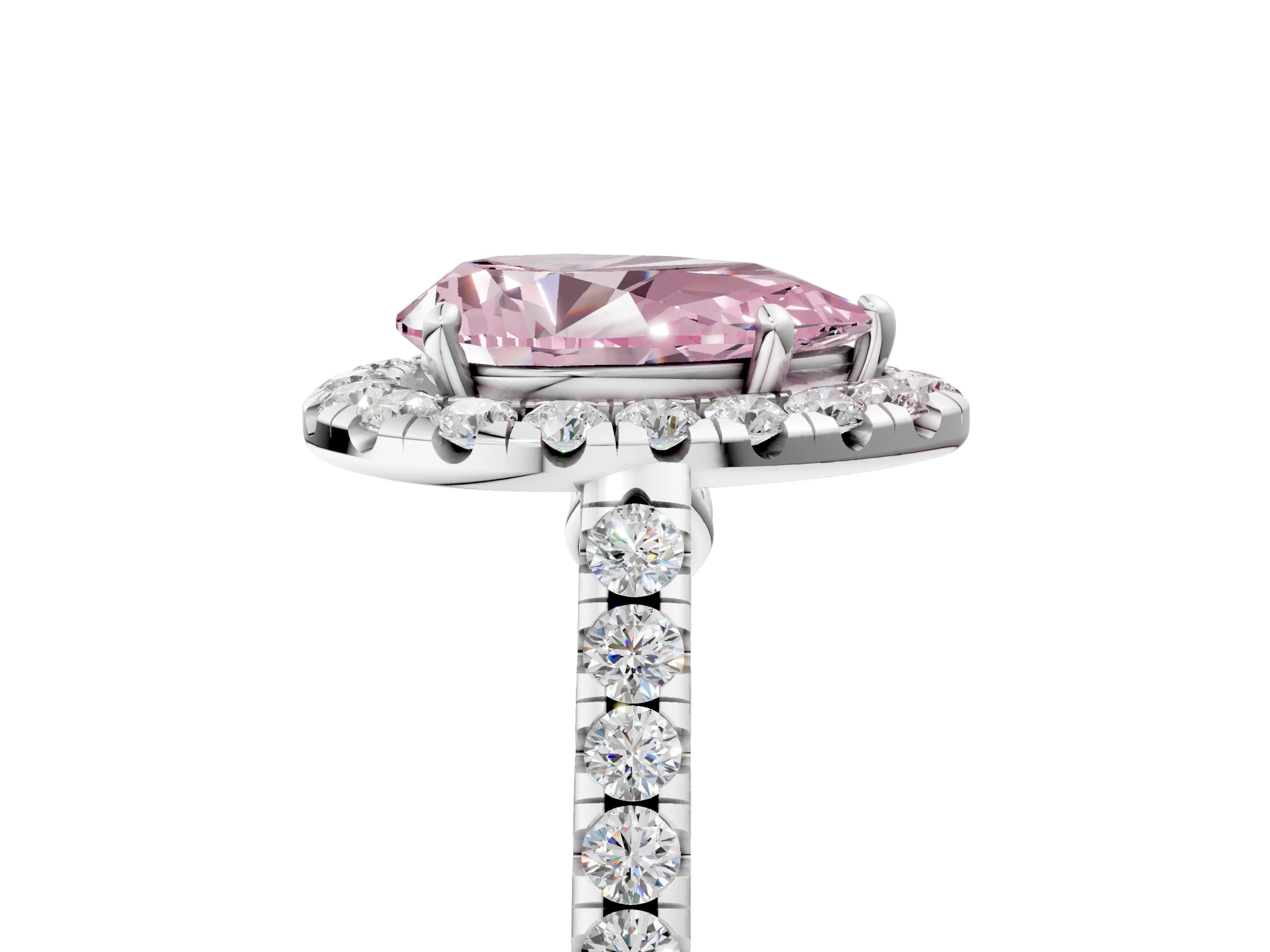 White gold Fancy Pink Pear Cut Halo Pave Diamond Engagement Ring with Four-Prong Setting_65