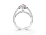 White gold Fancy Pink Pear  Cut Halo Pave Split Shank Prong Setting Ring_35