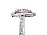 White gold Fancy Pink Pear  Cut Halo Pave Split Shank Prong Setting Ring_37