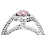White gold Fancy Pink Pear  Cut Halo Pave Split Shank Prong Setting Ring_41
