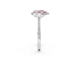 White gold Fancy Pink Pear Cut Halo Round Diamond Pavé Band with Four-Prong Setting_29