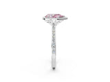 White gold Fancy Pink Pear Cut Halo Round Diamond Pavé Band with Four-Prong Setting_41
