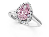 White gold Fancy Pink Pear Cut Halo Round Diamond Solitaire Engagement Ring with Pave Band and Four-Prong Setting_25
