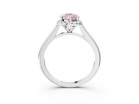 White gold Fancy Pink Pear Cut Halo Round Diamond Solitaire Engagement Ring with Pave Band and Four-Prong Setting_27