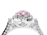 White gold Fancy Pink Pear Cut Halo Round Diamond Twist Band with Four-Prong Setting_28