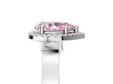 White gold Fancy Pink Pear Cut Halo Round Diamond Twist Band with Four-Prong Setting_29