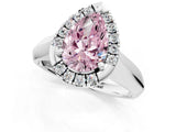 White gold Fancy Pink Pear  Cut Halo Solitaire Engagement Ring with Square Band and Four-Prong Setting_162