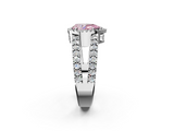 White gold Fancy Pink Pear  Cut Halo Split Shank Diamond Ring with Four-Prong Setting_47