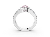 White gold Fancy Pink Pear  Cut Halo Split Shank Diamond Ring with Four-Prong Setting_48