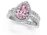 White gold Fancy Pink Pear  Cut Halo Split Shank Prong Setting Ring_27