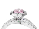 White gold Fancy Pink Pear  Cut Halo Split Shank Prong Setting Ring_28