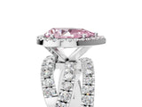 White gold Fancy Pink Pear  Cut Halo Split Shank Prong Setting Ring_31