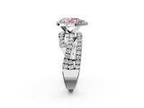 White gold Fancy Pink Pear  Cut Halo Split Shank Prong Setting Ring_60