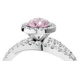 White gold Fancy Pink Pear  Cut Halo Split Shank Prong Setting Ring_62