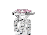 White gold Fancy Pink Pear  Cut Halo Split Shank Prong Setting Ring_63