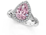 White gold Fancy Pink Pear Cut Halo Twist Band with Four-Prong Setting_25
