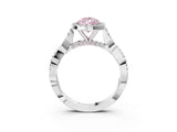 White gold Fancy Pink Pear Cut Halo Twist Band with Four-Prong Setting_88