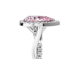 White gold Fancy Pink Pear Cut Halo Twist Band with Four-Prong Setting_89