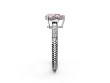 White gold Fancy Pink Pear  Cut Milgrain Channel Set Engagement Ring with Solitaire Prong Setting_69