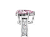 White gold Fancy Pink Pear  Cut Milgrain Channel Set Engagement Ring with Solitaire Prong Setting_72