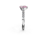 White gold Fancy Pink Pear  Cut Pavé Band Solitaire Ring with Four-Prong Setting_27