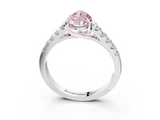 White gold Fancy Pink Pear  Cut Pavé Band Solitaire Ring with Four-Prong Setting_28