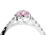White gold Fancy Pink Pear  Cut Pavé Band Solitaire Ring with Four-Prong Setting_29