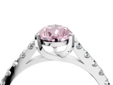 White gold Fancy Pink Pear  Cut Pavé Band Solitaire Ring with Four-Prong Setting_30