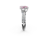 White gold Fancy Pink Pear  Cut Pave Diamond Engagement Ring with Channel Set Band and Four-Prong Setting_21