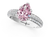 White gold Fancy Pink Pear  Cut Pave Diamond Engagement Ring with Channel Set Band and Four-Prong Setting_21