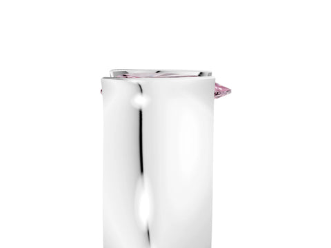 White gold Fancy Pink Pear Cut Solitaire Bezel Set Diamond Ring with Wide Band_17