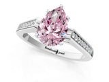 White gold Fancy Pink Pear Cut Solitaire Cathedral Diamond Engagement Ring with Channel-Set Band and Four-Prong Setting_16