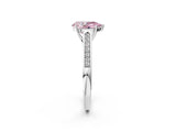 White gold Fancy Pink Pear Cut Solitaire Cathedral Diamond Engagement Ring with Channel-Set Band and Four-Prong Setting_17