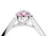 White gold Fancy Pink Pear Cut Solitaire Cathedral Diamond Engagement Ring with Channel-Set Band and Four-Prong Setting_19