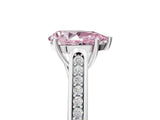 White gold Fancy Pink Pear Cut Solitaire Cathedral Diamond Engagement Ring with Channel-Set Band and Four-Prong Setting_20