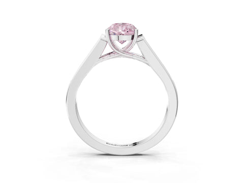White gold Fancy Pink Pear Cut Solitaire Cathedral Diamond Engagement Ring with Channel-Set Band and Four-Prong Setting_6
